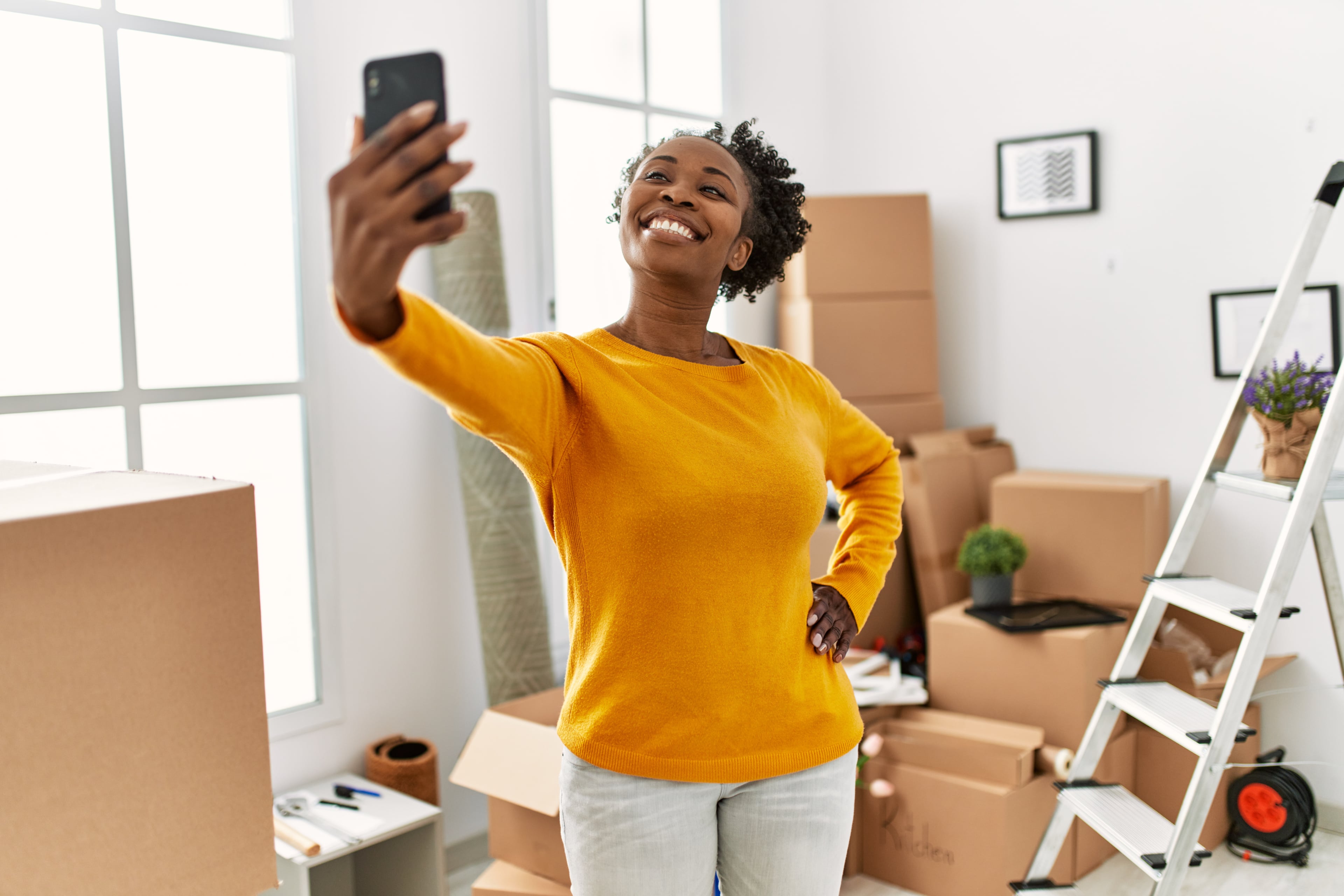 Woman happy with keys